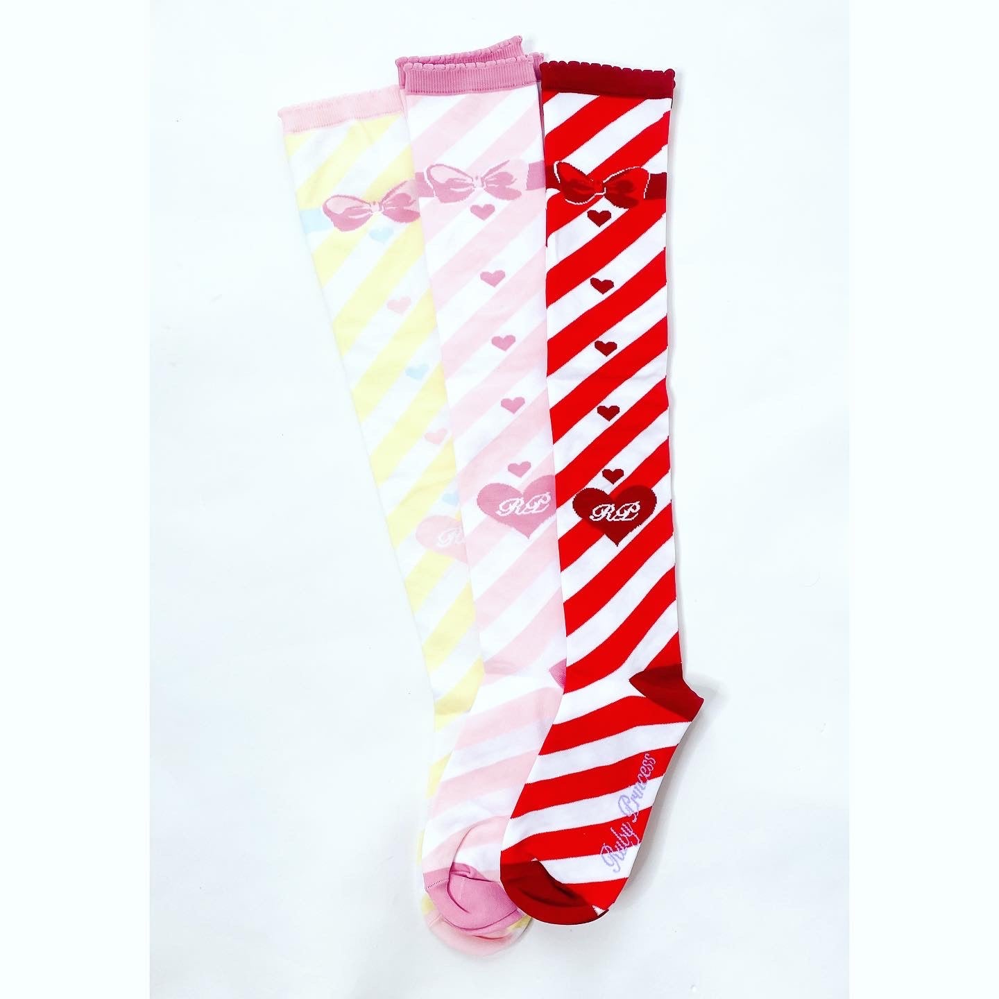 SALE: Ruby Princess Lovely Hearts OTK socks