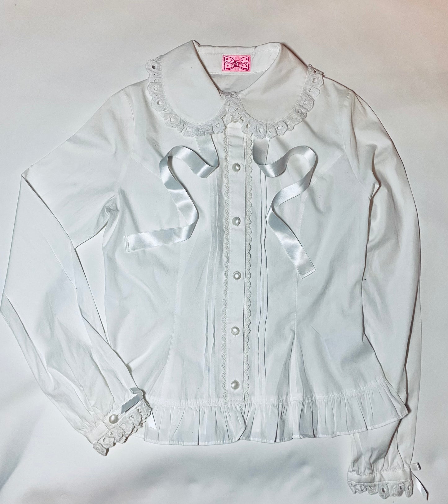 Angelic Pretty long sleeve cotton ribbon Blouse in white