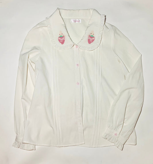 To Alice Sweet Strawberry Blouse in white
