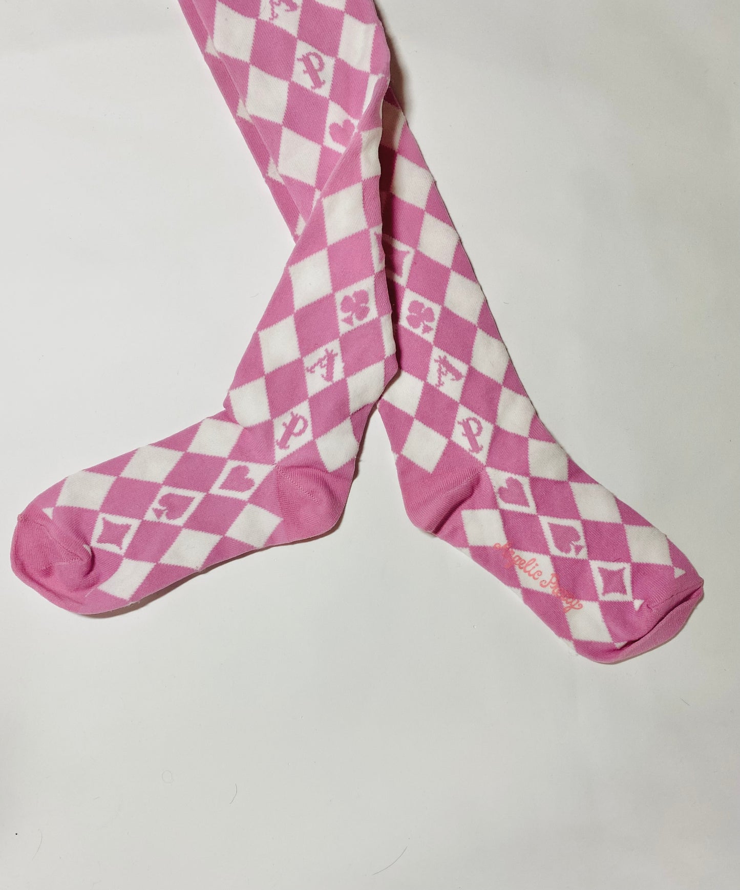 Angelic Pretty Pink Harlequin OTK socks