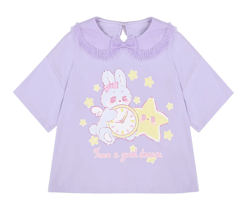 To Alice Bunny Sweet Dreams cutsew blouse in Lavender