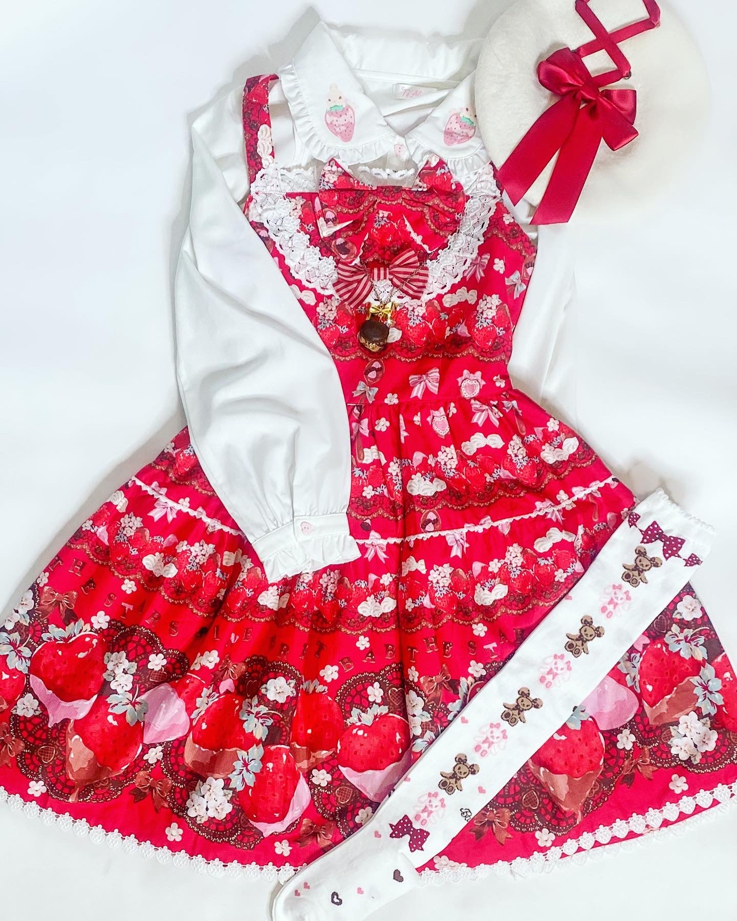 Baby the Stars Shine Bright Creamy Berry Fairy Dream JSK I in red –  Onegaishi-shop