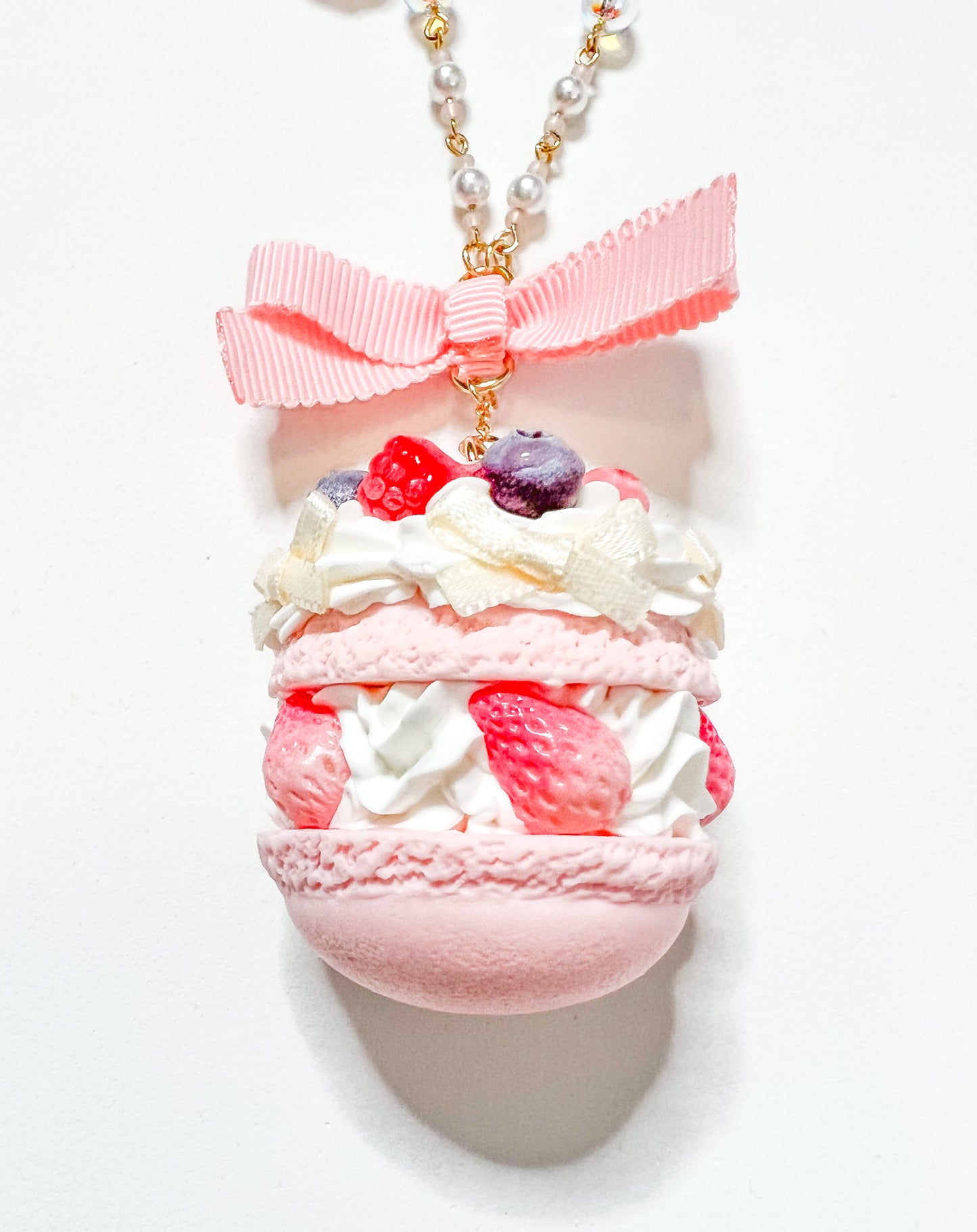 MM Sweet Cream Berries Macaron Necklace