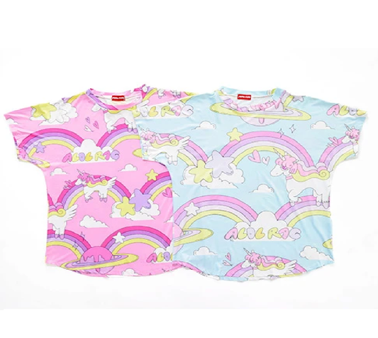 ACDC RAG AC Pastel Rainbow Unicorn T in Blue and Pink